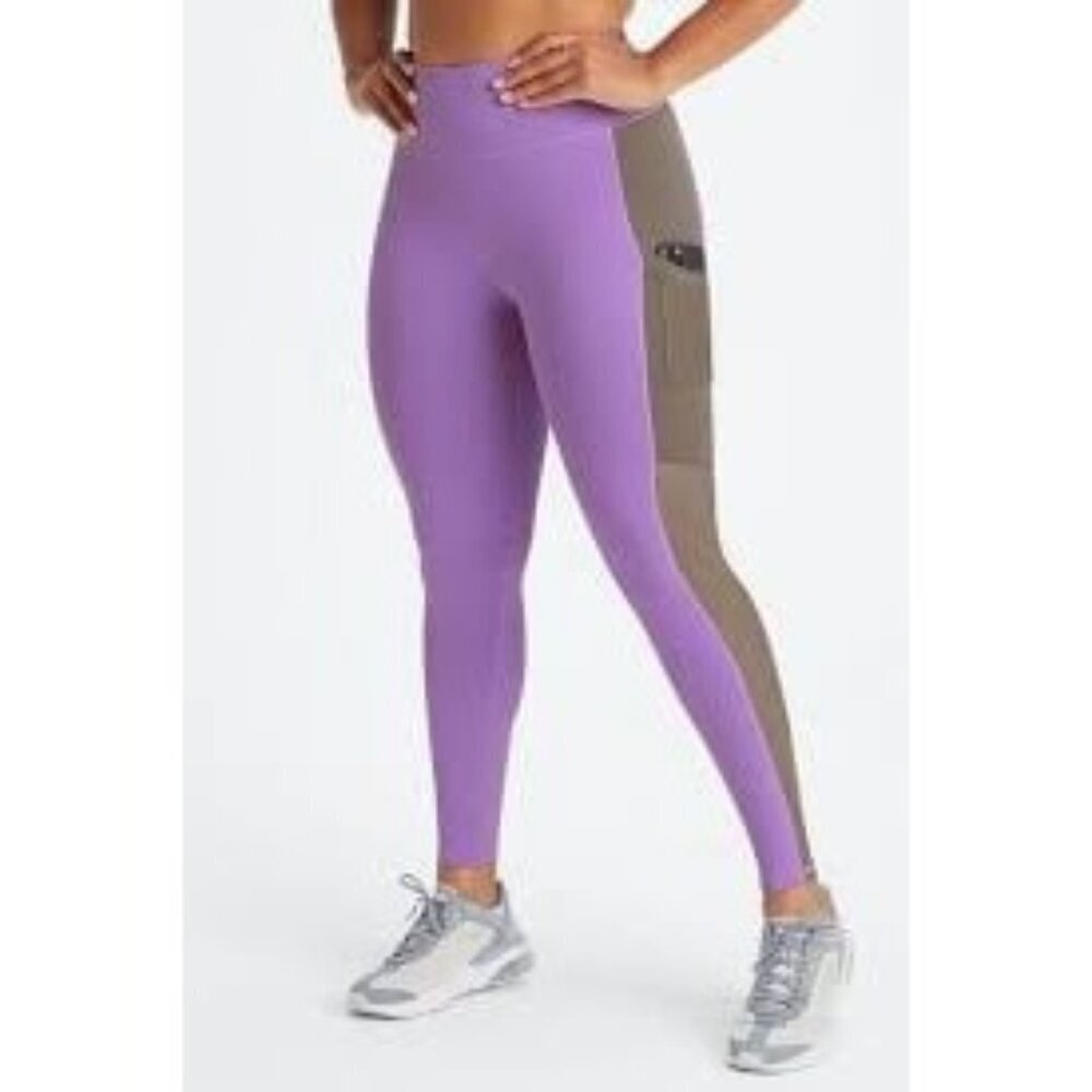 Fabletics On-The-Go PowerHold High-Waisted Pocket Leggings Ultraviolet Mesh XL